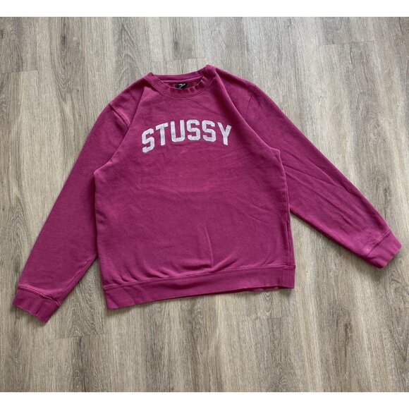 Rare Vintage Y2K Stussy Spell Out Logo Crewneck Sweatshirt XL USA Made Hype Art - Picture 1 of 11